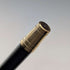 1903 British antique black shaft curved handle pure silver decorated walking stick 92cm
