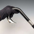 1903 British antique black shaft curved handle pure silver decorated walking stick 92cm