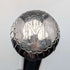 Circa 1900 Antique Black Shaft Sterling Silver Rondelle Handle Walking Stick 88cm