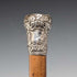 Circa 1900 Antique Malacca Shaft Sterling Silver Rondelle Handle Walking Stick 90cm