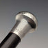 1921 Rikuni Antique Black Shaft Sterling Silver Rondelle Handle Walking Stick 91cm