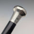 1921 Rikuni Antique Black Shaft Sterling Silver Rondelle Handle Walking Stick 91cm
