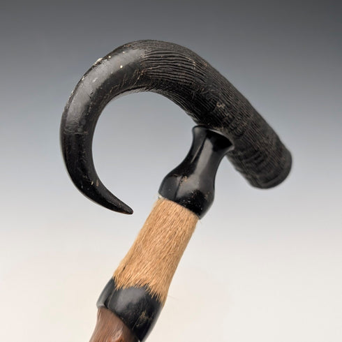 ヴィンテージ シャモア ホーン&レッグハンドル 紳士用ステッキ ブラウンシャフト 91cm