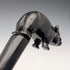 Vintage Thick Black Shaft Rhino Carved Handle Walking Stick 83cm