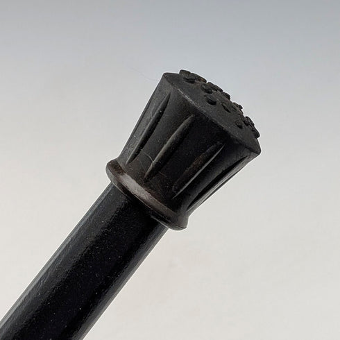 ヴィンテージ 極太ブラックシャフト ライノ彫刻ハンドル ステッキ 杖 83cm