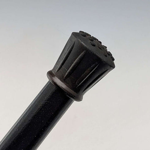Vintage Thick Black Shaft Rhino Carved Handle Walking Stick 83cm