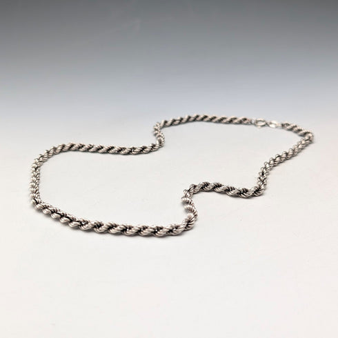 英國復古純銀扭曲鏈項鍊 46公分 12克 NJS