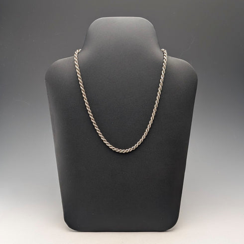 英國復古純銀扭曲鏈項鍊 46公分 12克 NJS