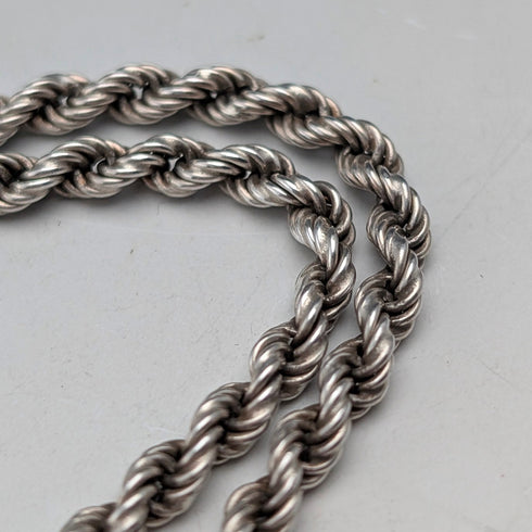 英國復古純銀扭曲鏈項鍊 46公分 12克 NJS