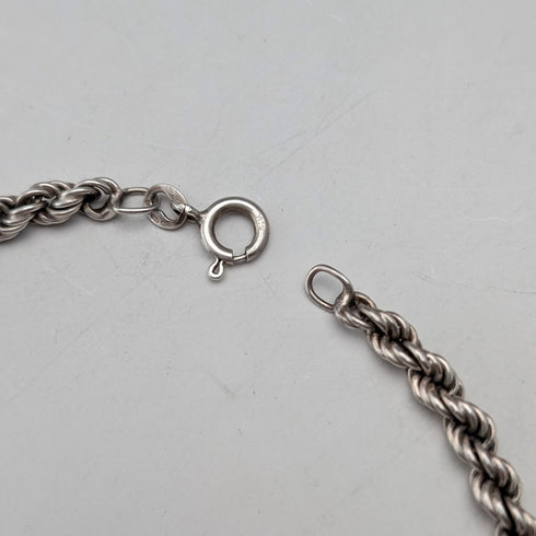 英國復古純銀扭曲鏈項鍊 46公分 12克 NJS