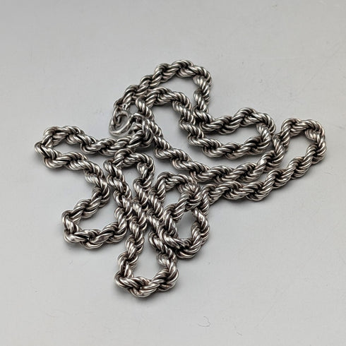 英國復古純銀扭曲鏈項鍊 46公分 12克 NJS