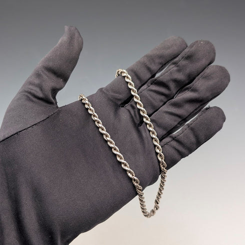 英國復古純銀扭曲鏈項鍊 46公分 12克 NJS