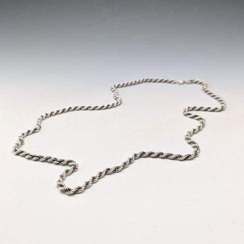 英國復古純銀扭紋鏈項鍊 62公分 16克 JM