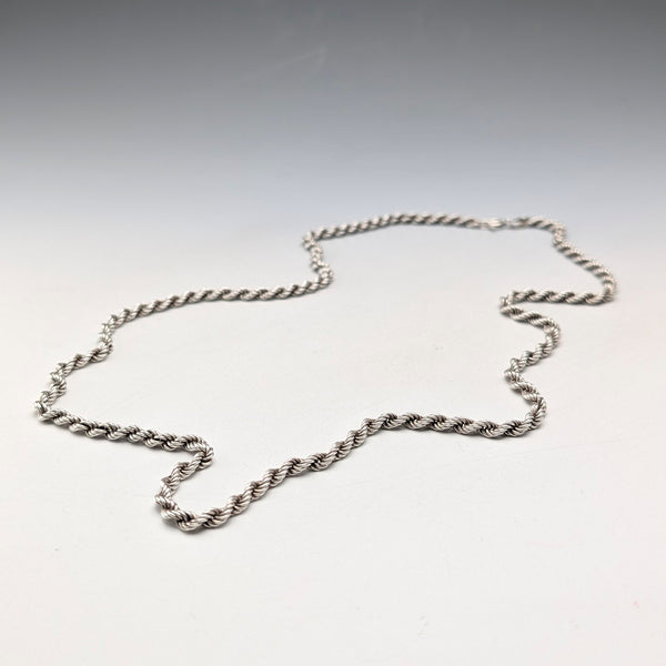 英國復古純銀扭紋鏈項鍊 62公分 16克 JM