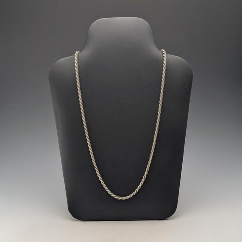 英國復古純銀扭紋鏈項鍊 62公分 16克 JM