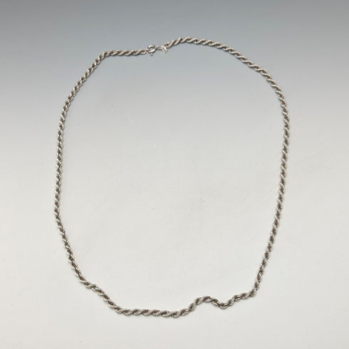 英國復古純銀扭紋鏈項鍊 62公分 16克 JM
