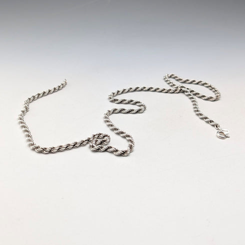 英國復古純銀扭紋鏈項鍊 62公分 16克 JM