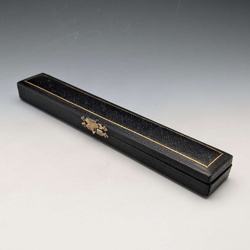 1917 British antique pure silver decorated conductor baton Ebenezer Newman with case