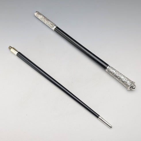 1917年 英国アンティーク 純銀装飾 指揮棒 コンダクターバトン Ebenezer Newman ケース入り