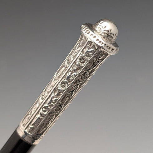 1917年 英国アンティーク 純銀装飾 指揮棒 コンダクターバトン Ebenezer Newman ケース入り