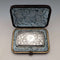 1880 British antique sterling silver cigarette case, 51g, with case, Hilliard & Thomason