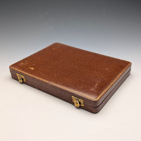 1910 British antique sterling silver tea spoons and sugar tongs set, 6 pieces, 100g, case included, Joseph Rodgers & Sons