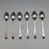 1910 British antique sterling silver tea spoons and sugar tongs set, 6 pieces, 100g, case included, Joseph Rodgers & Sons