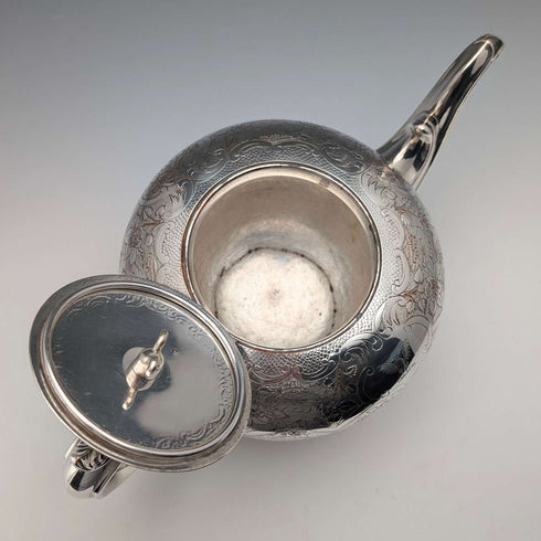 Late 19th Century British Antique Silver Plate Teapot