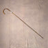 Circa 1930 British vintage brown shaft, curved handle, sterling silver decoration, walking stick, 89cm