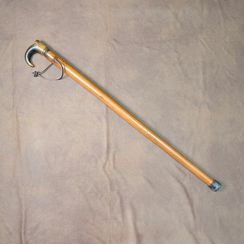 ヴィンテージ マラッカ藤シャフト ホーンハンドル 小型ステッキ 杖 63cm