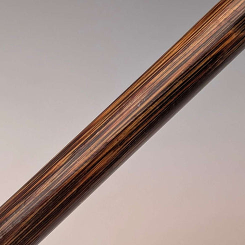 Circa 1930 British vintage brown shaft, curved handle, sterling silver decoration, walking stick, 89cm