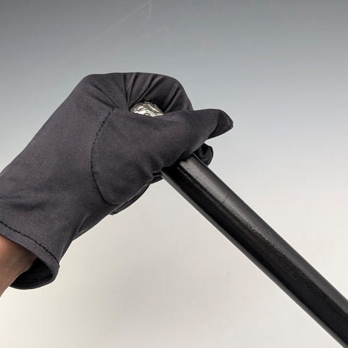 1889年 英国アンティーク ブラックシャフト 純銀製ロンデルハンドル 軽量ステッキ 杖 88cm