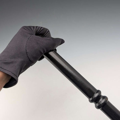 Vintage black shaft rondelle handle walking stick 85cm