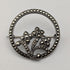 Vintage Sterling Silver Marcasite Floral Round Brooch