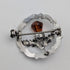 Vintage British sterling silver amber stone round brooch, Ward Brothers