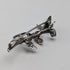 Vintage Silver Floral Decorated Purple Stone Twig Brooch