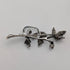 Vintage Silver Floral Decorated Purple Stone Twig Brooch