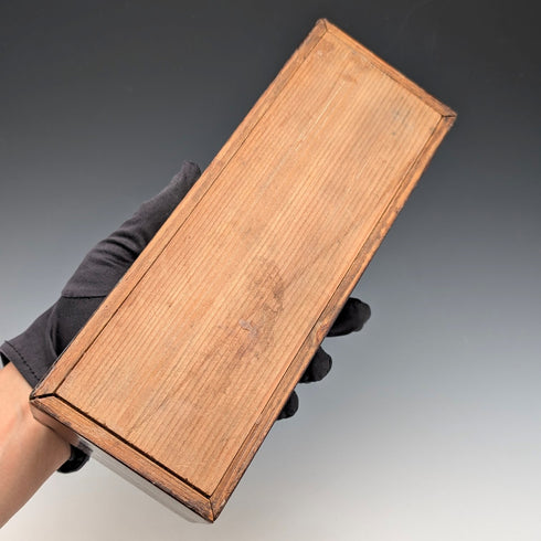 20 世紀早期古董白色珍珠母貝鑲嵌木製手套盒