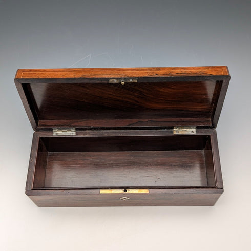 19世紀晚期法國古董鑲嵌木製手套箱