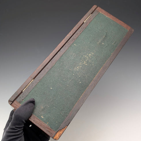 19世紀晚期法國古董鑲嵌木製手套箱