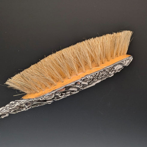 1910年 英国アンティーク 純銀装飾ハンドル ヘアブラシペア J&R Griffin