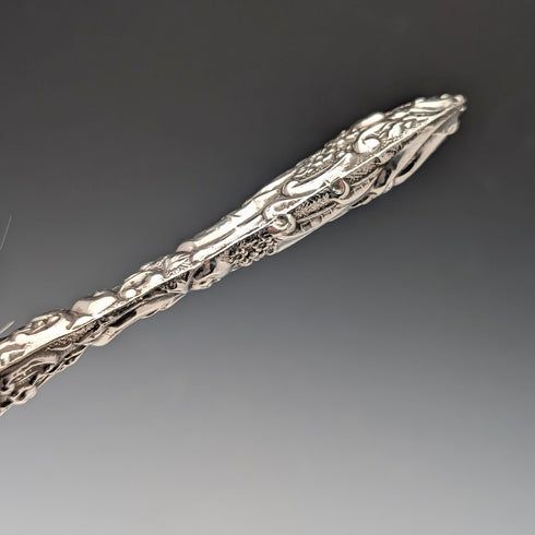 1910年 英国アンティーク 純銀装飾ハンドル ヘアブラシペア J&R Griffin