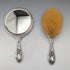 Circa 1900 American antique pure silver Art Nouveau decoration hairbrush and hand mirror Foster & Bailey