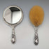 Circa 1900 American antique pure silver Art Nouveau decoration hairbrush and hand mirror Foster & Bailey