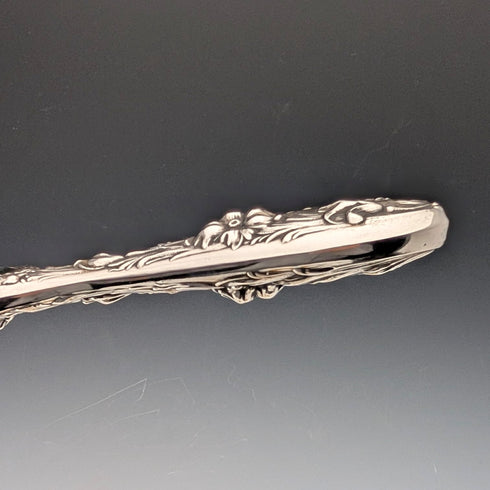 Circa 1900 American antique pure silver Art Nouveau decoration hairbrush and hand mirror Foster & Bailey