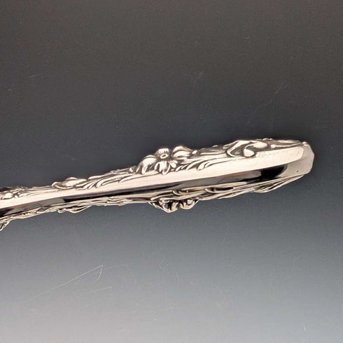 Circa 1900 American antique pure silver Art Nouveau decoration hairbrush and hand mirror Foster & Bailey