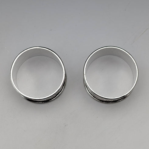 1905年 英国アンティーク 純銀製 ナプキンリング ペア 42g Martin&Hall ケース入