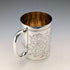 1906 British antique sterling silver flower and bird decoration mug 187g George Edward & Sons