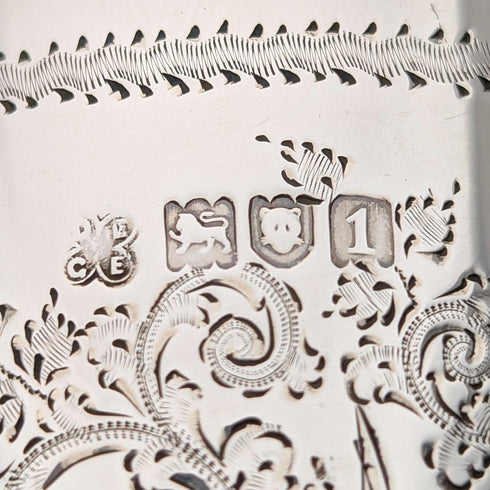 1906 British antique sterling silver flower and bird decoration mug 187g George Edward & Sons