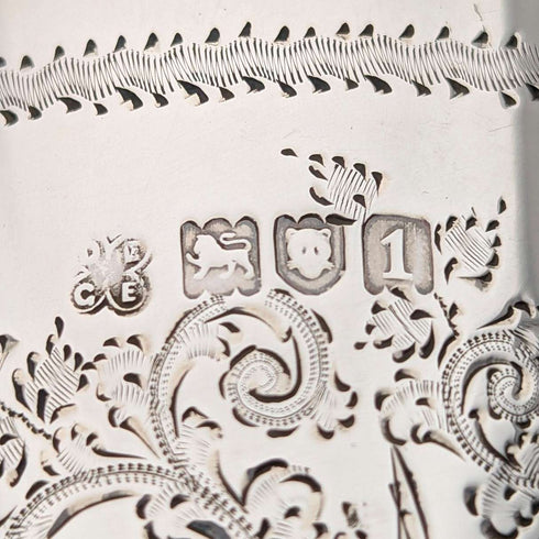 1906 British antique sterling silver flower and bird decoration mug 187g George Edward & Sons